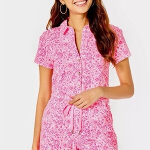 Lilly Pulitzer Pink Floral Women's Romper